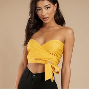 NWT yellow wrap top